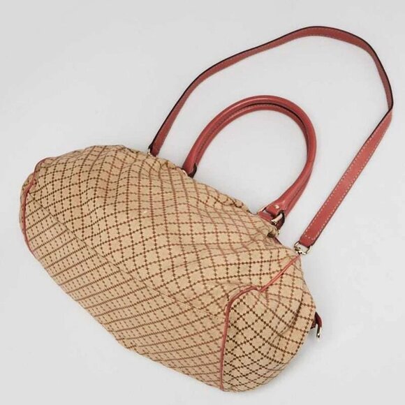 Gucci Beige/Pink Diamante Canvas Sukey Medium Boston Bag - Picture 3 of 12